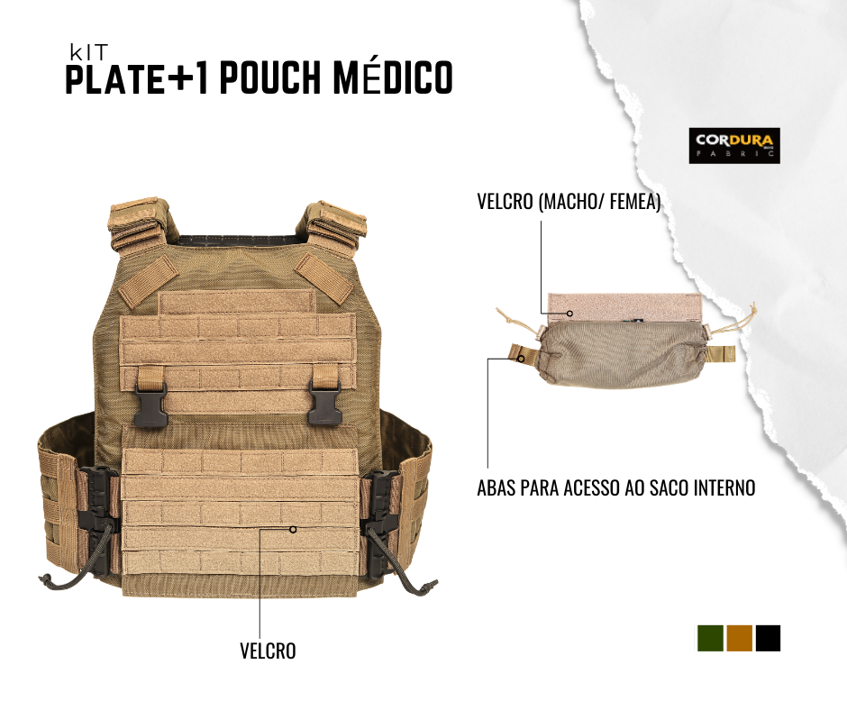 PLATE CARRIER+ POUCH MÉDICO